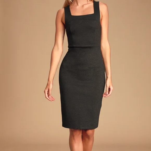 Lulus Dresses & Skirts - Lulu's Charcoal Grey Bodycon Midi Dress